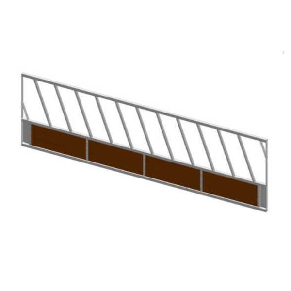 Feed Barrier 4420mm Adj Length with Timber Base c/w BRACKETS